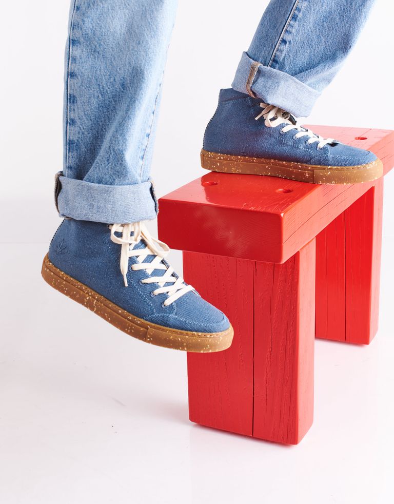 נעלי גברים - FRDM - סניקרס גבוהות HEMP VEGAN - כחול