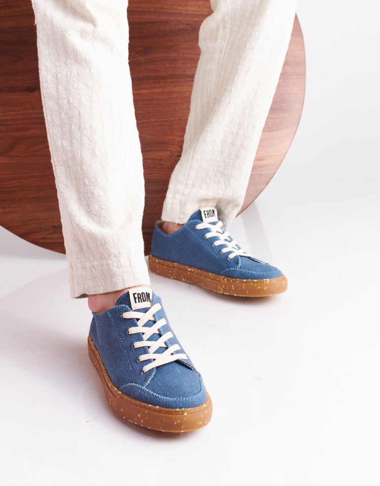 נעלי גברים - FRDM - סניקרס טבעוניות HEMP LOW - כחול