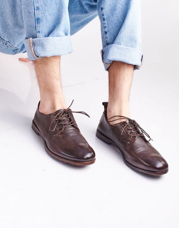 נעלי גברים - A.S. 98 - נעליים נמוכות מעור OBLADI - חום כהה