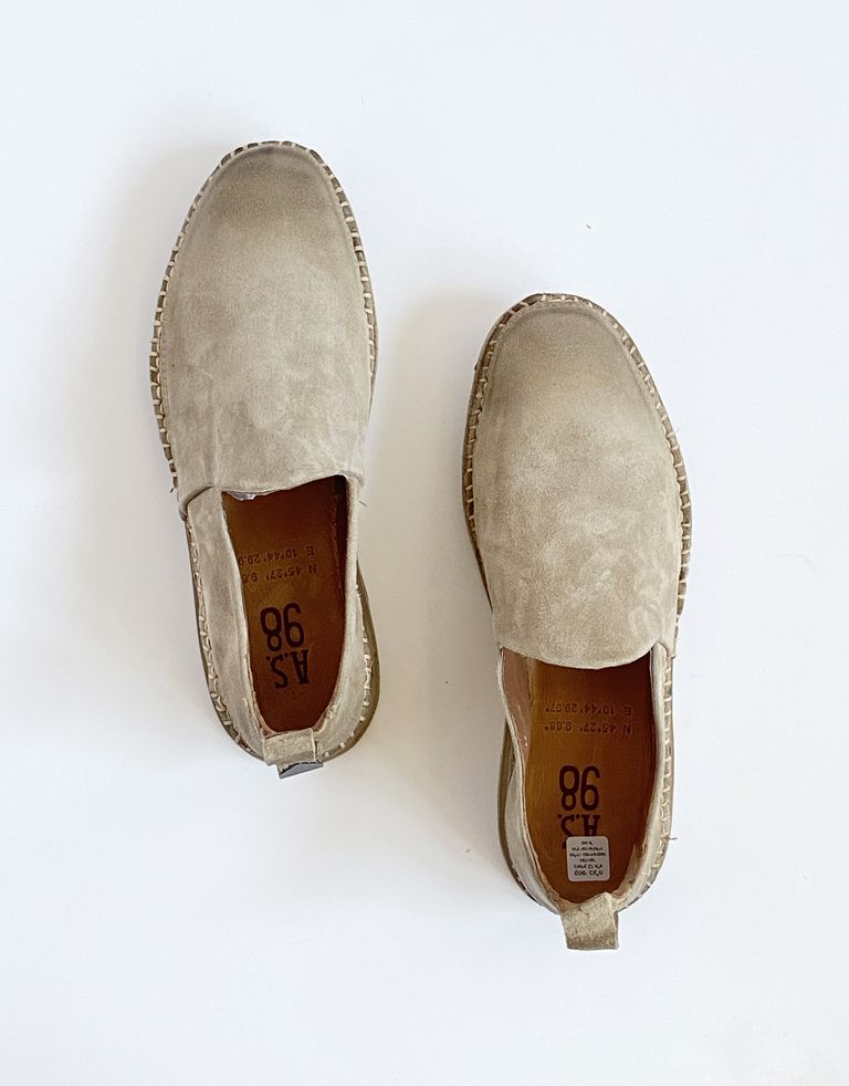 נעלי גברים - A.S. 98 - נעלי מוקסינים BASTARD - בז'