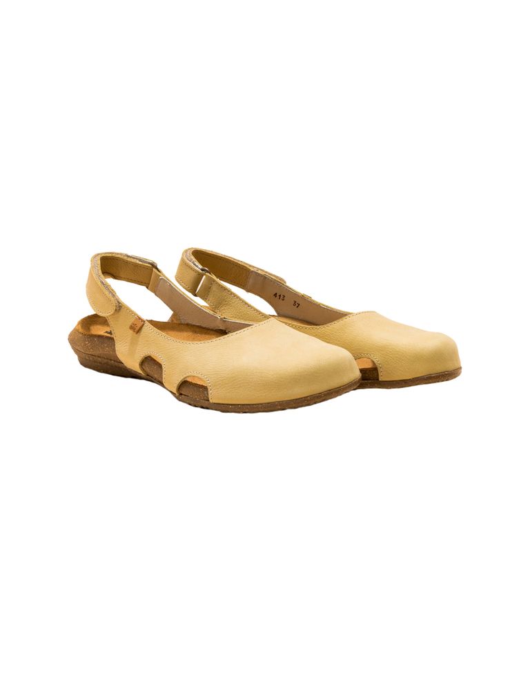 נעלי נשים - El Naturalista - סנדלי עור WAKATAUA - צהוב