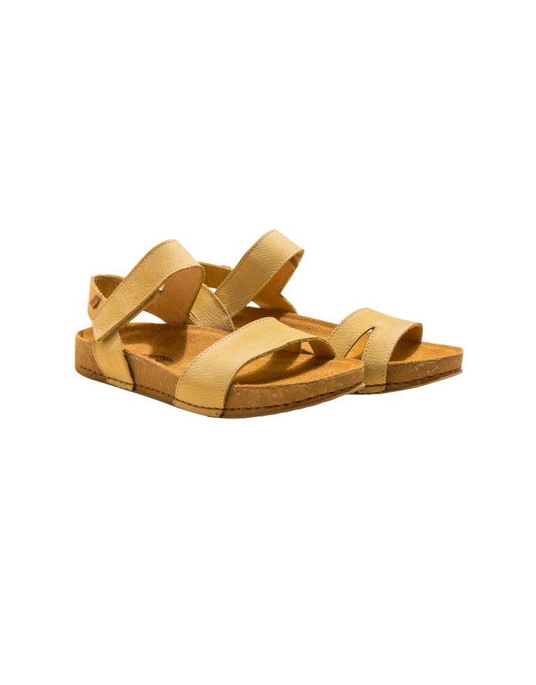 נעלי נשים - El Naturalista - סנדלי עור BALANCE - צהוב