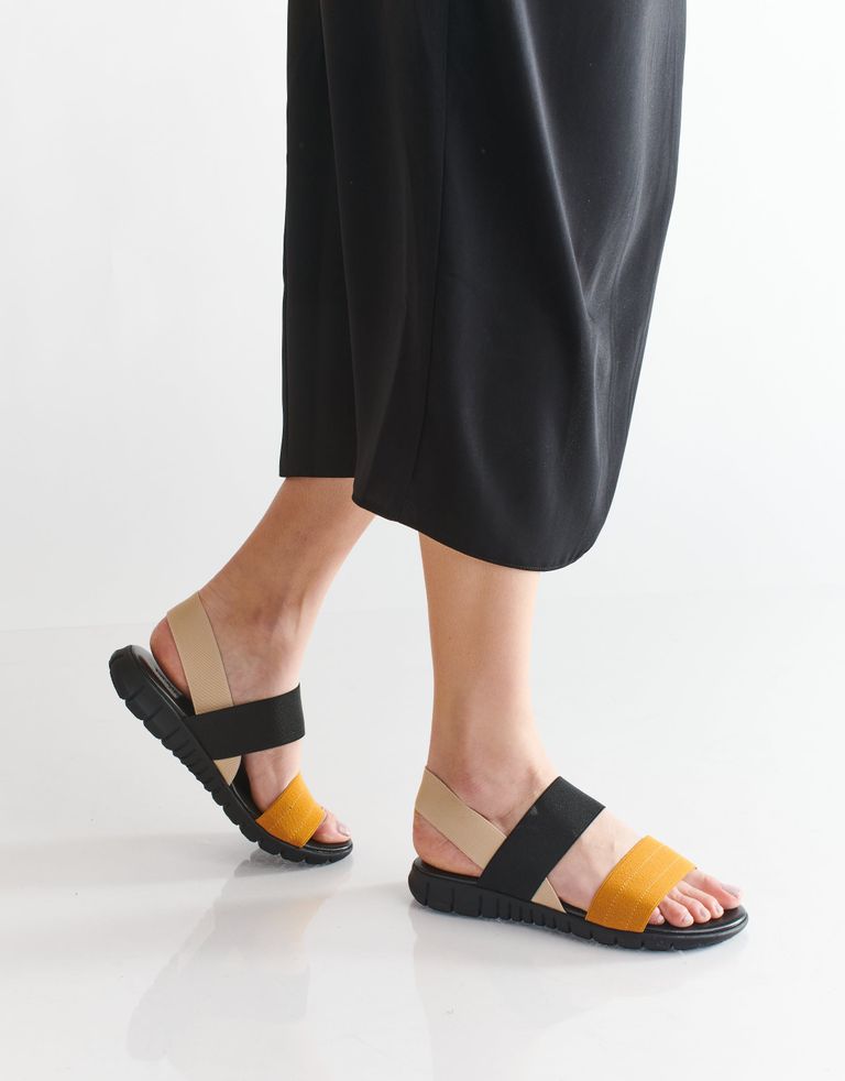 נעלי נשים - NR Rapisardi - סנדלי רצועות LAUREN משולב - צהוב   שחור