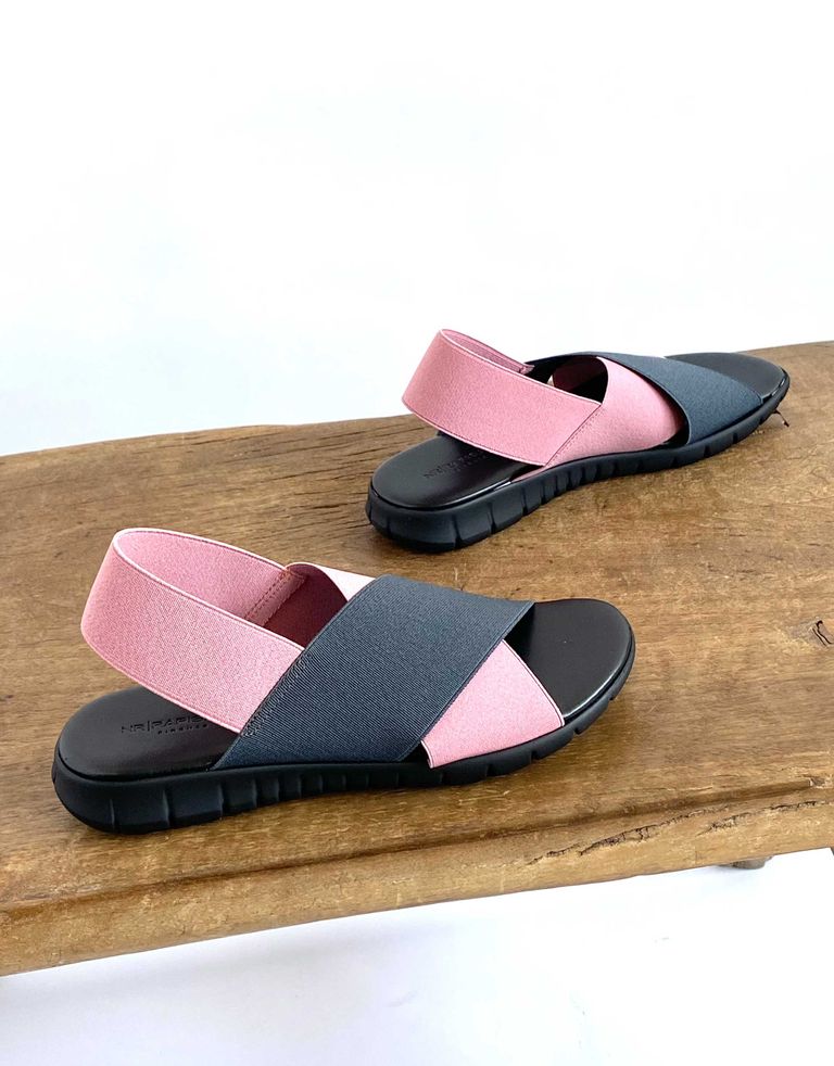 נעלי נשים - NR Rapisardi - סנדלים משולבים LESLIE - אפור   ורוד