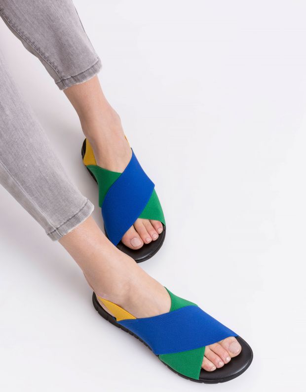 נעלי נשים - NR Rapisardi - סנדלים צבעוניים LESLIE - כחול   ירוק