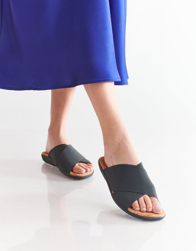 נעלי נשים - NR Rapisardi - כפכפי איקס שטוחים CROS - אפור כהה