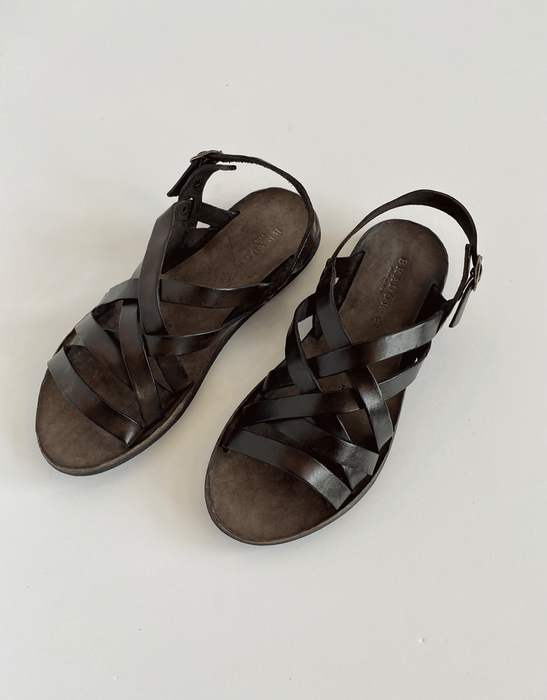 נעלי גברים - Brador - סנדלי עור TIGER - קוניאק