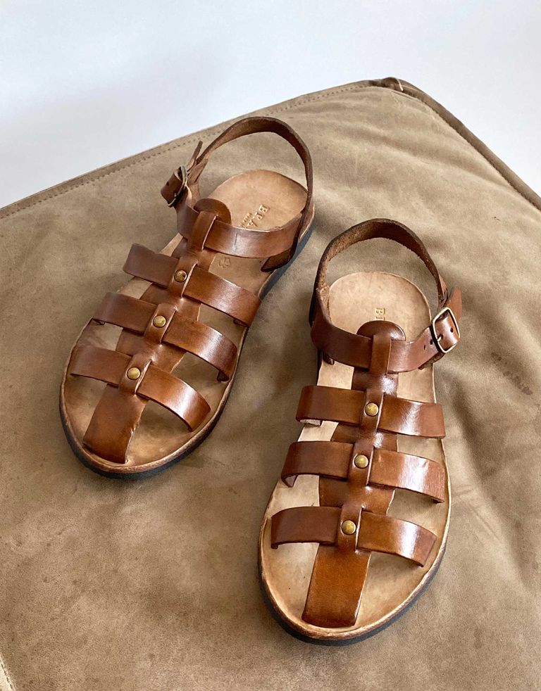 נעלי נשים - Brador - סנדלי עור TAORMINA - קוניאק