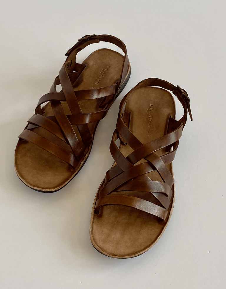 נעלי נשים - Brador - סנדלי עור MULIER - חום כהה