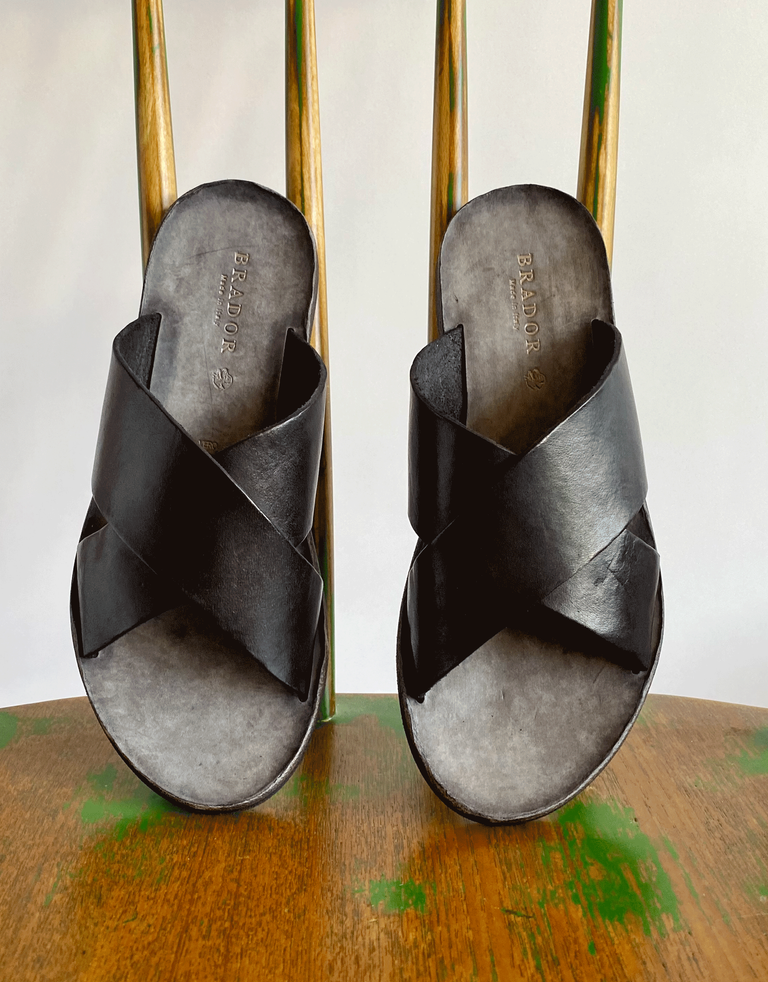 נעלי נשים - Brador - כפכפי עור INFINITY - שחור