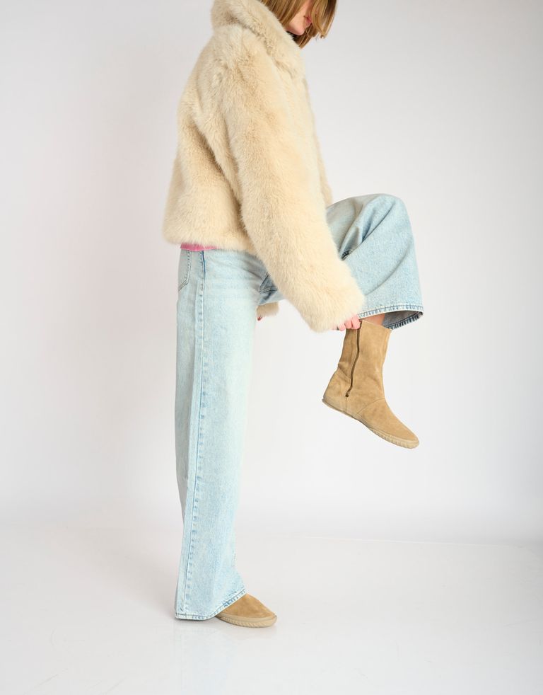 נעלי נשים - Aro - מגפיים מזמש WILLY - בז'3