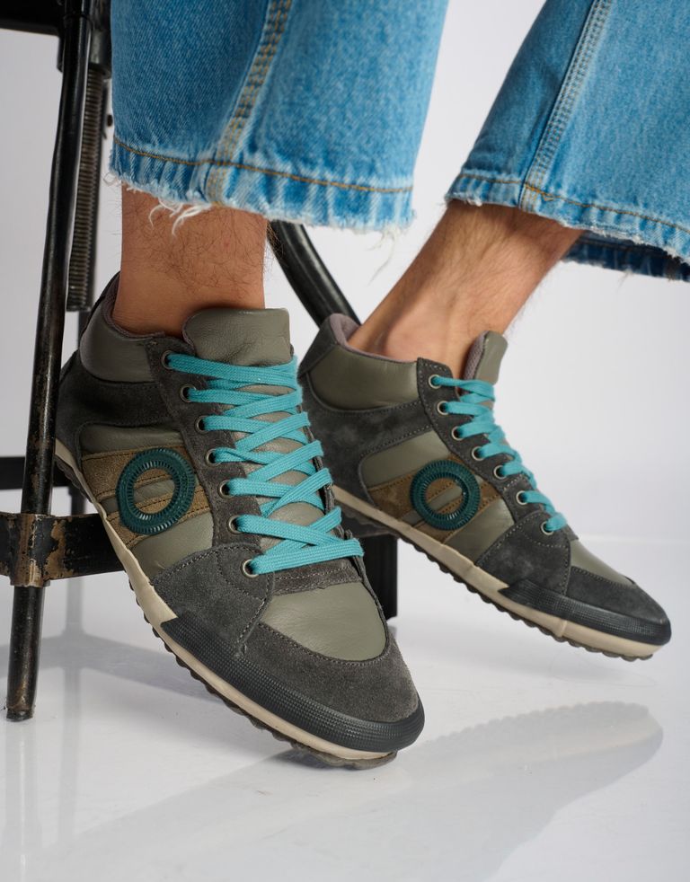 נעלי גברים - Aro - סניקרס גבוהות מעור IDO - אפור2