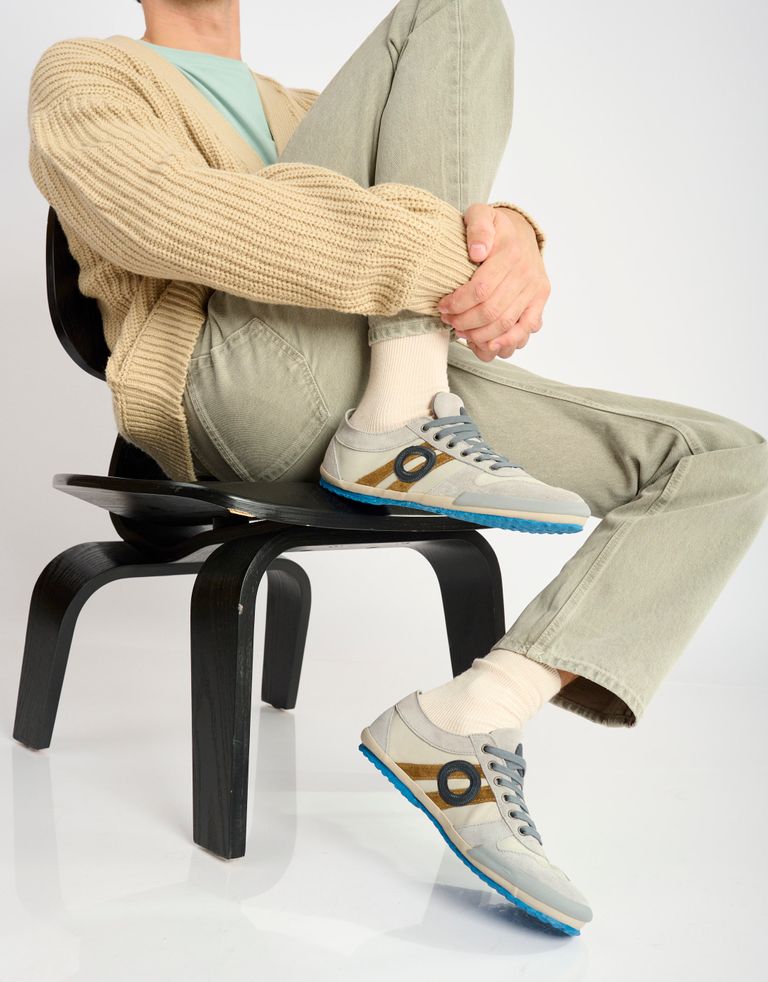 נעלי גברים - Aro - סניקרס עור IDO - אפור בהיר1