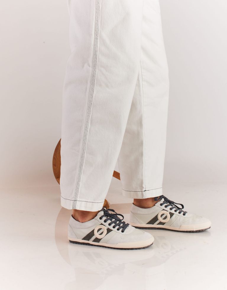 נעלי גברים - Aro - סניקרס עור IDO - לבן   אפור