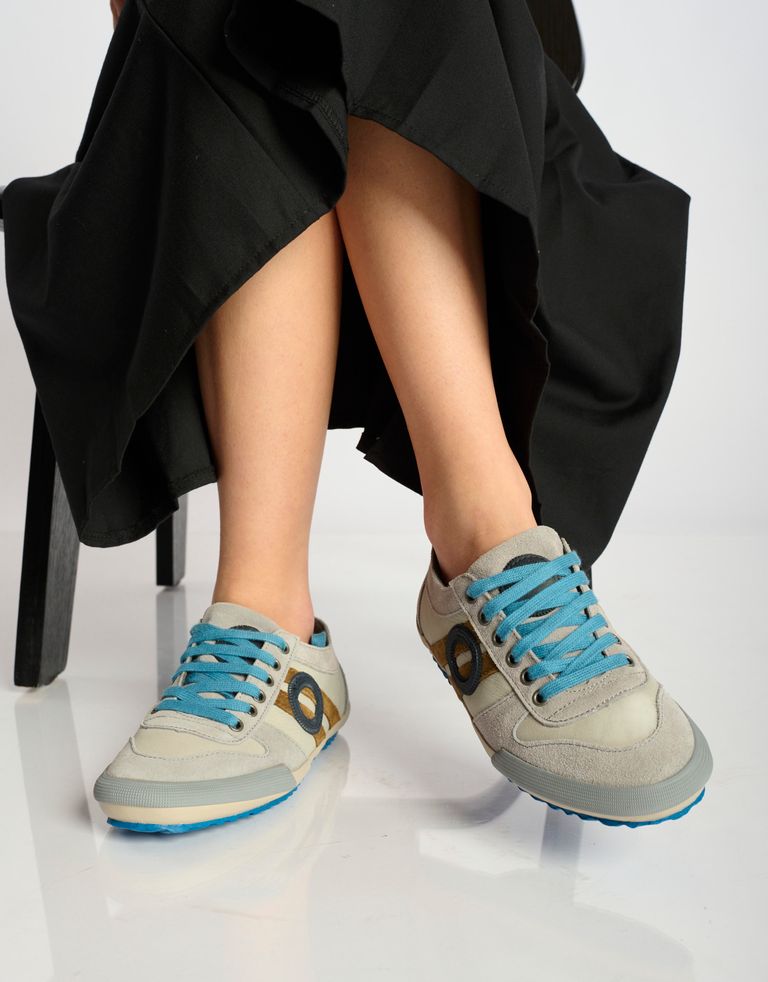 נעלי נשים - Aro - סניקרס נמוכות מעור IDO - אפור בהיר2