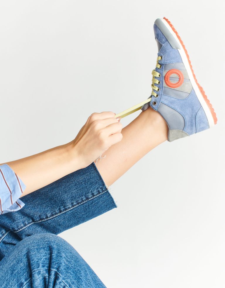 נעלי נשים - Aro - סניקרס גבוהות מעור IDO - תכלת