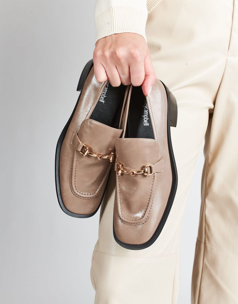 נעלי נשים - Jeffrey Campbell - מוקסינים עם עקב REID - אפור
