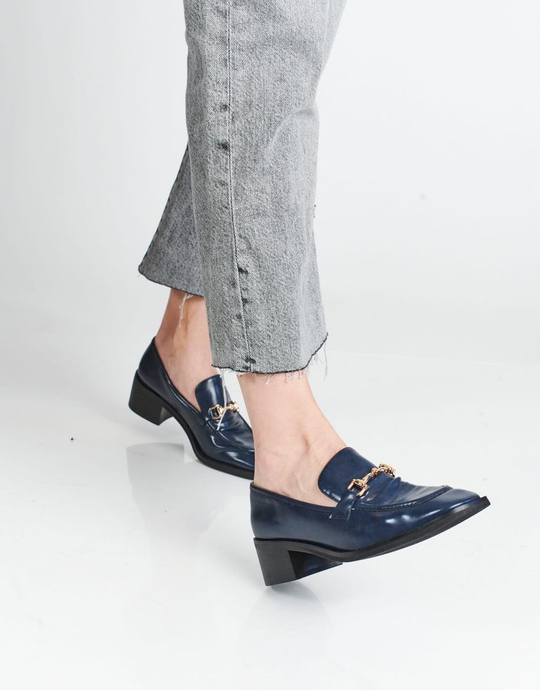 נעלי נשים - Jeffrey Campbell - מוקסינים עם עקב REID - כחול2