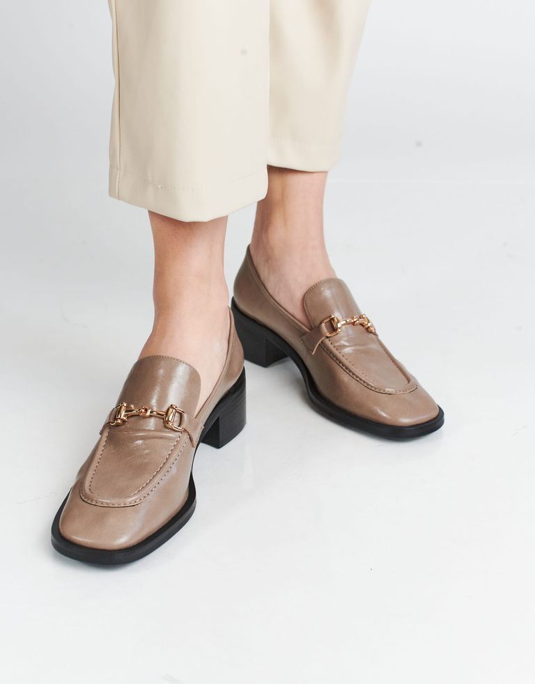 נעלי נשים - Jeffrey Campbell - מוקסינים עם עקב REID - אפור3