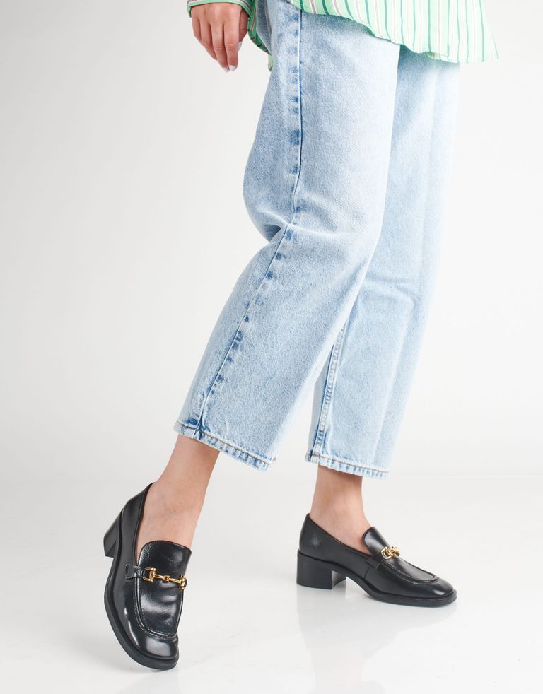 נעלי נשים - Jeffrey Campbell - מוקסינים עם עקב REID - שחור3