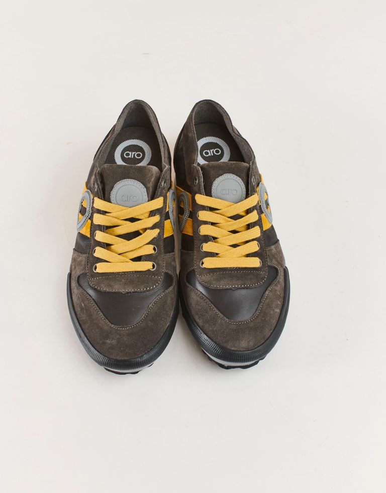 נעלי גברים - Aro - סניקרס עור IDO - אפור   כתום