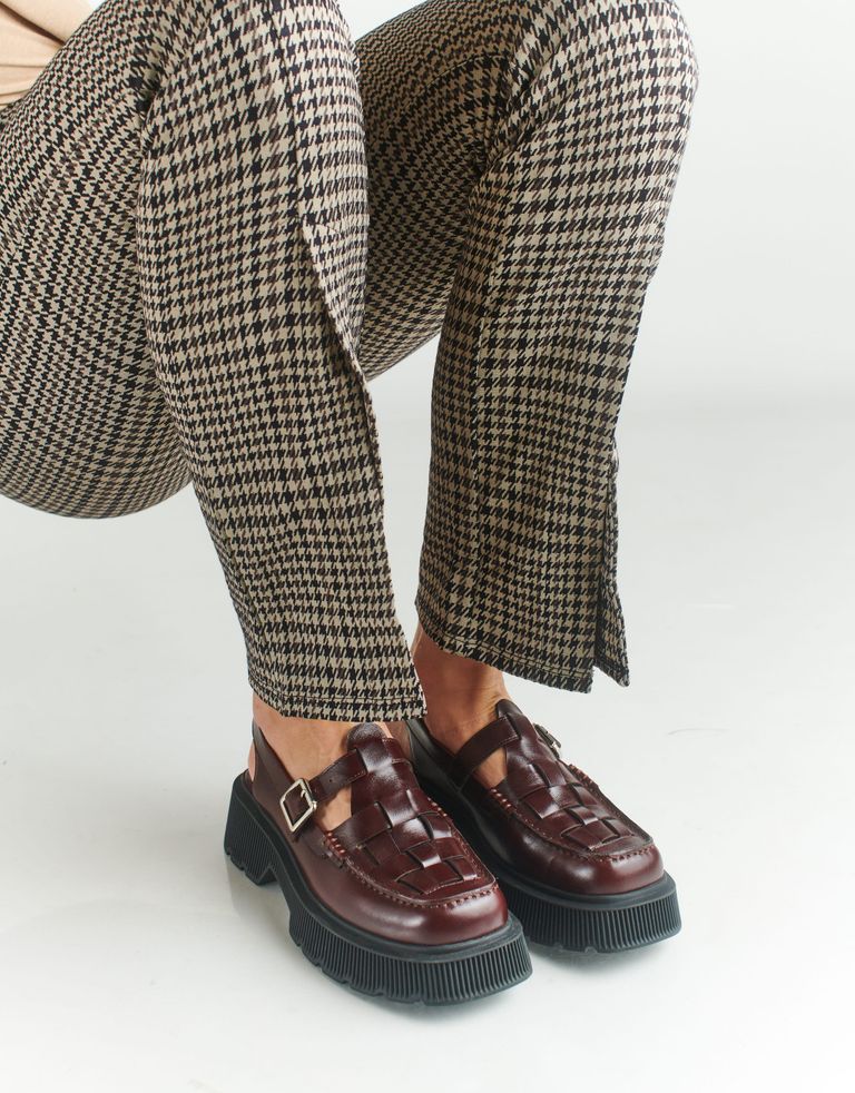 נעלי נשים - Jeffrey Campbell - נעלי פלטפורמה CROSSED - בורדו2