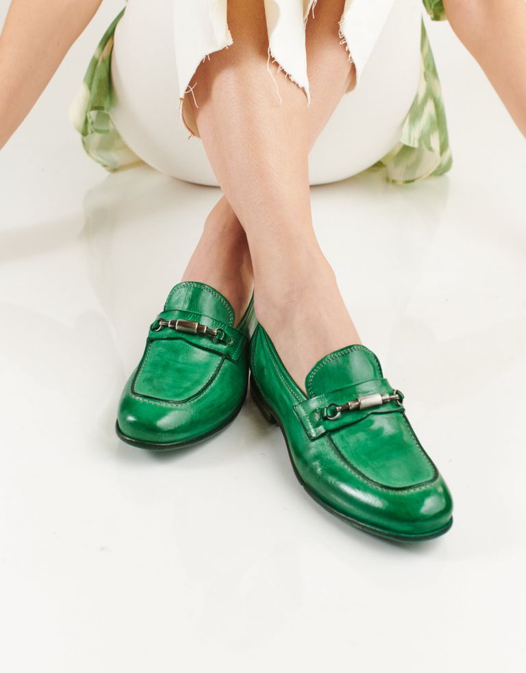 נעלי נשים - Lemargo - מוקסינים מעור KEIRA - ירוק