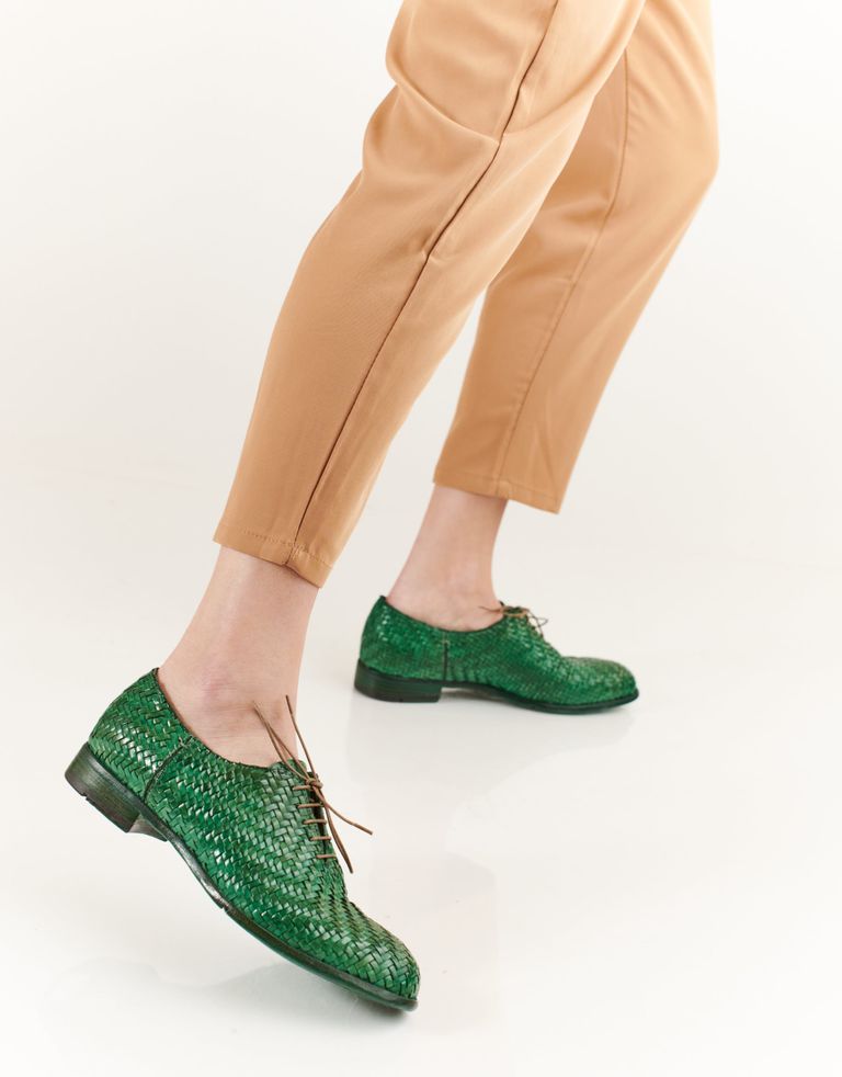 נעלי נשים - Lemargo - נעלי אוקספורד קלועות DARI - ירוק