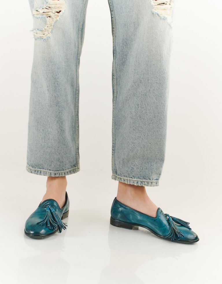 נעלי נשים - Lemargo - מוקסינים עם פרנזים SUSY - כחול