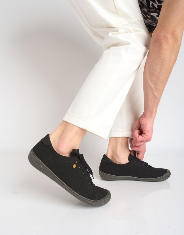 נעלי גברים - El Naturalista - נעלי עור עם שרוכים PAWIKA - שחור