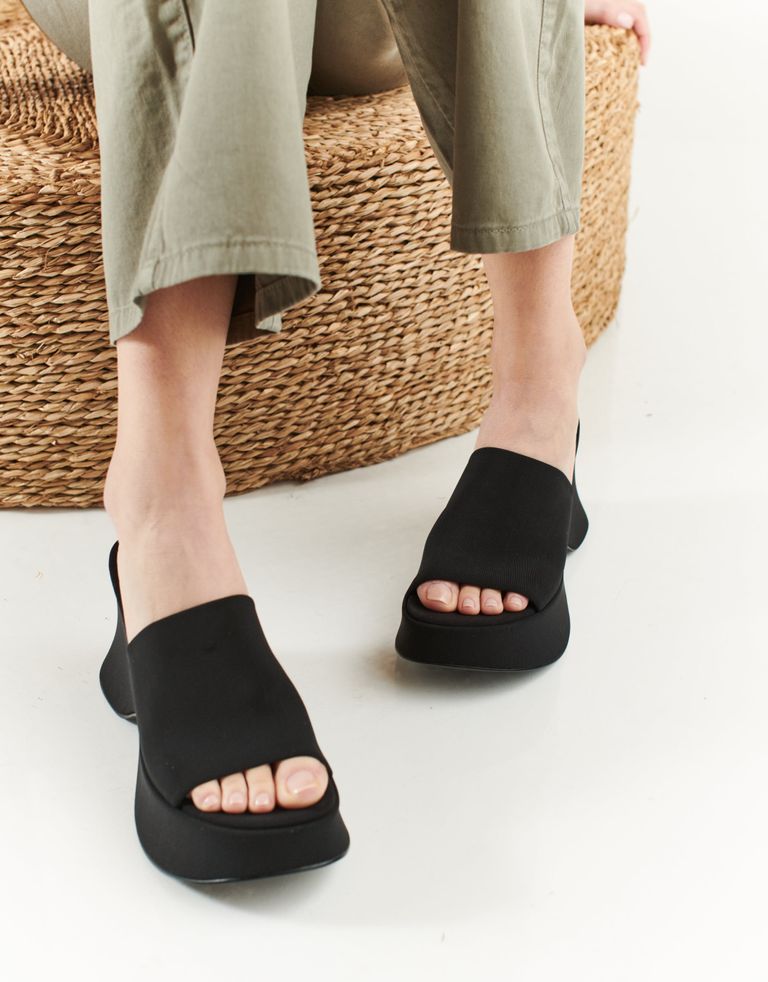 נעלי נשים - Jeffrey Campbell - כפכפי פלטפורמה מבד  6TEEN - שחור