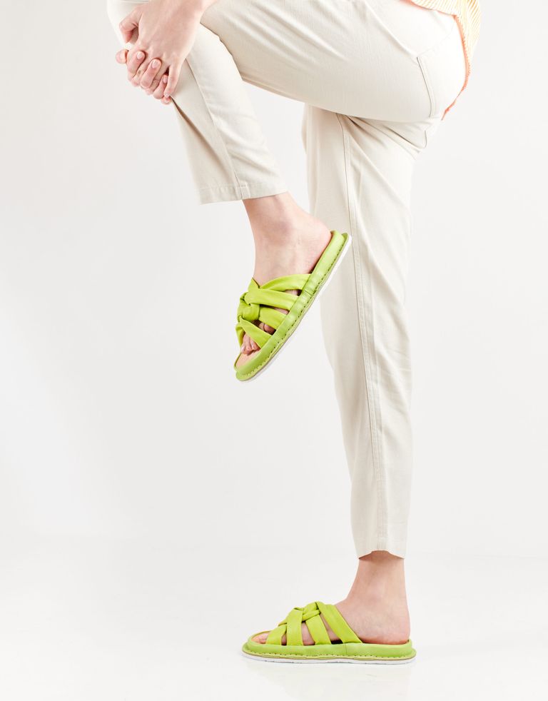 נעלי נשים - Trippen - כפכפי עור KNOTTY - ירוק בהיר