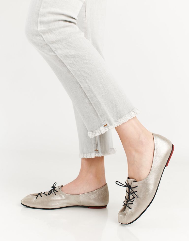 נעלי נשים - Yuko Imanishi - נעלי עור שטוחות KOTONE - כסף