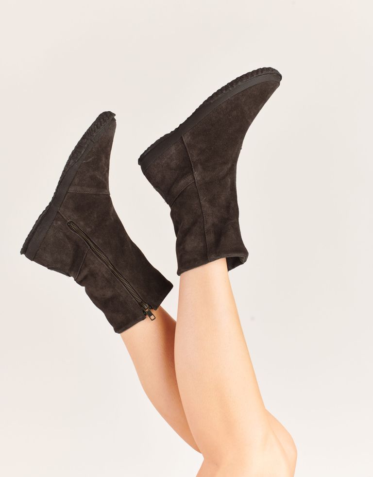 נעלי נשים - Aro - מגפיים מזמש WILLY - חום כהה1