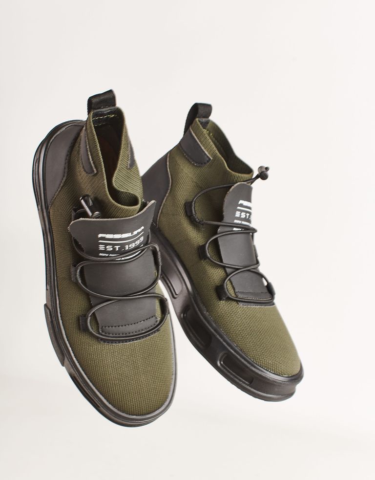 נעלי גברים - Fessura - סניקרס גבוהות REFLEX IO - חאקי