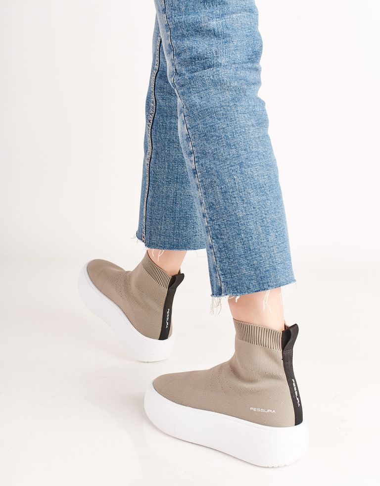 נעלי נשים - Fessura - מגפונים CLOUD KNIT - אפור