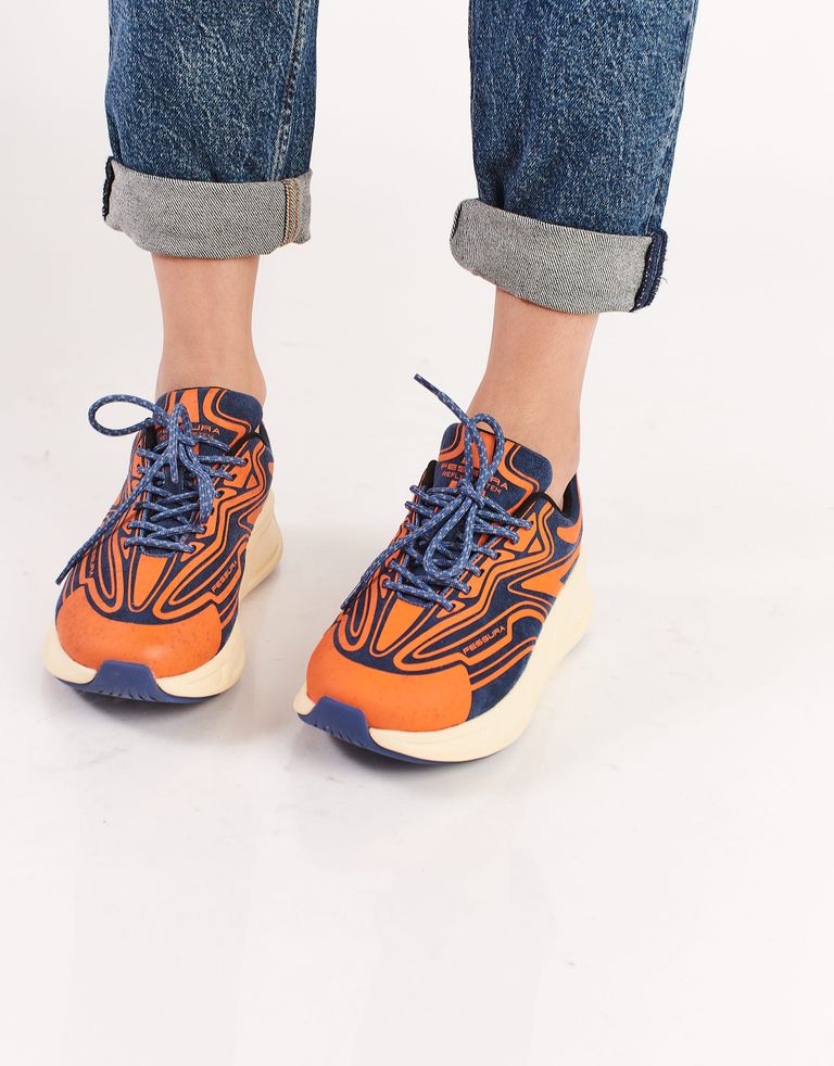 נעלי נשים - Fessura - סניקרס RUNFLEX - כתום   כחול