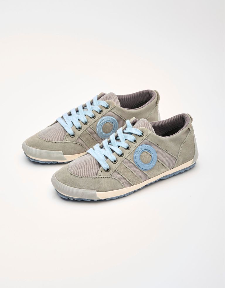 נעלי גברים - Aro - סניקרס עור ובד IDO - אפור בהיר3