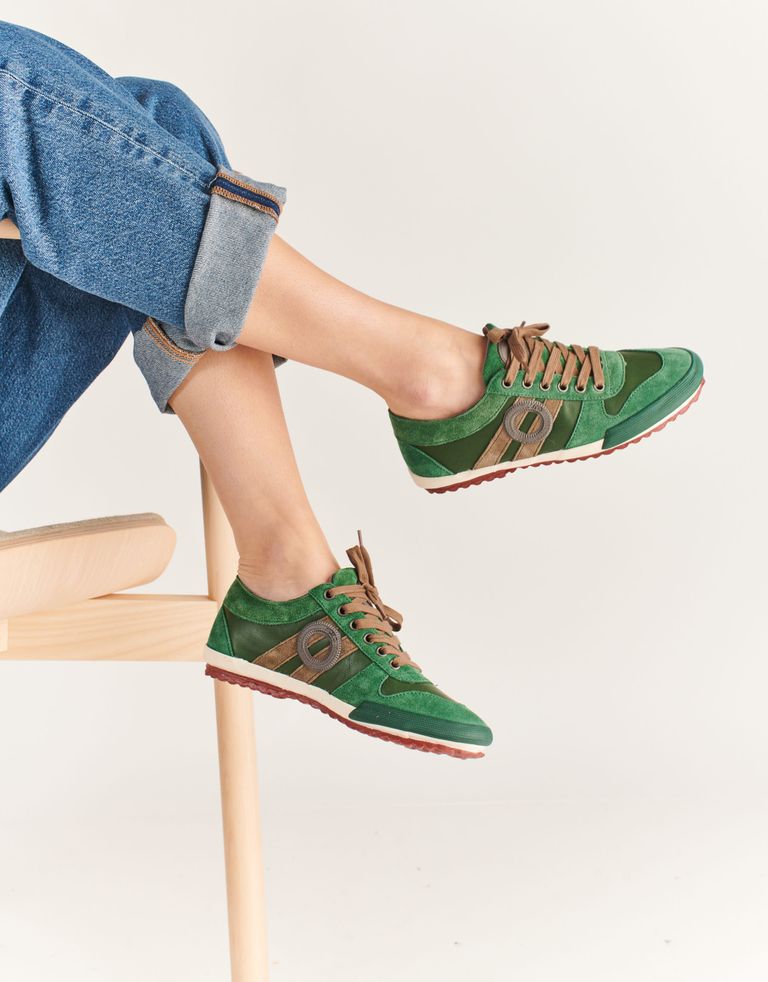 נעלי נשים - Aro - סניקרס נמוכות מעור IDO - ירוק