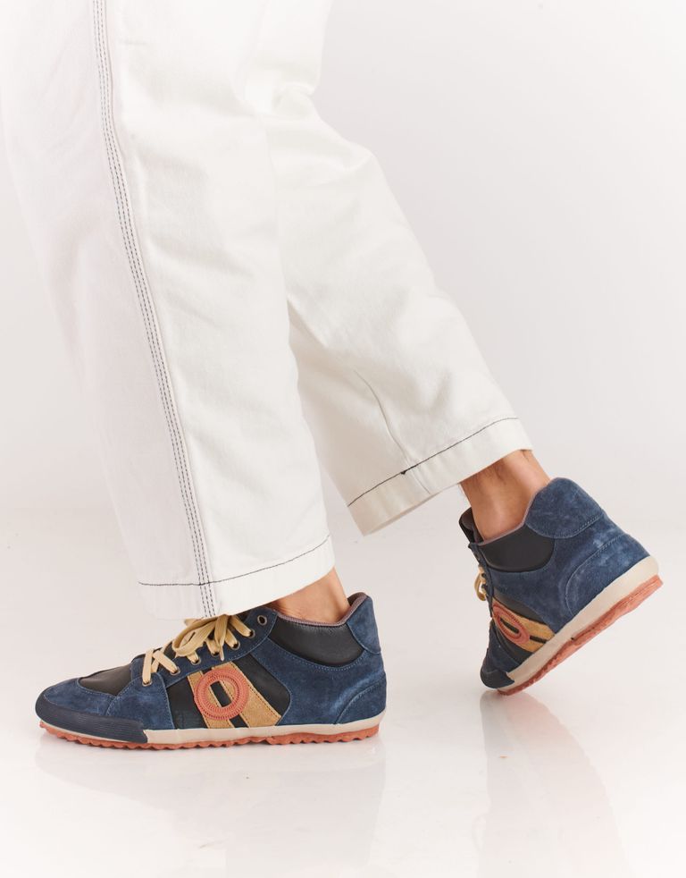 נעלי גברים - Aro - סניקרס גבוהות מעור IDO - כחול