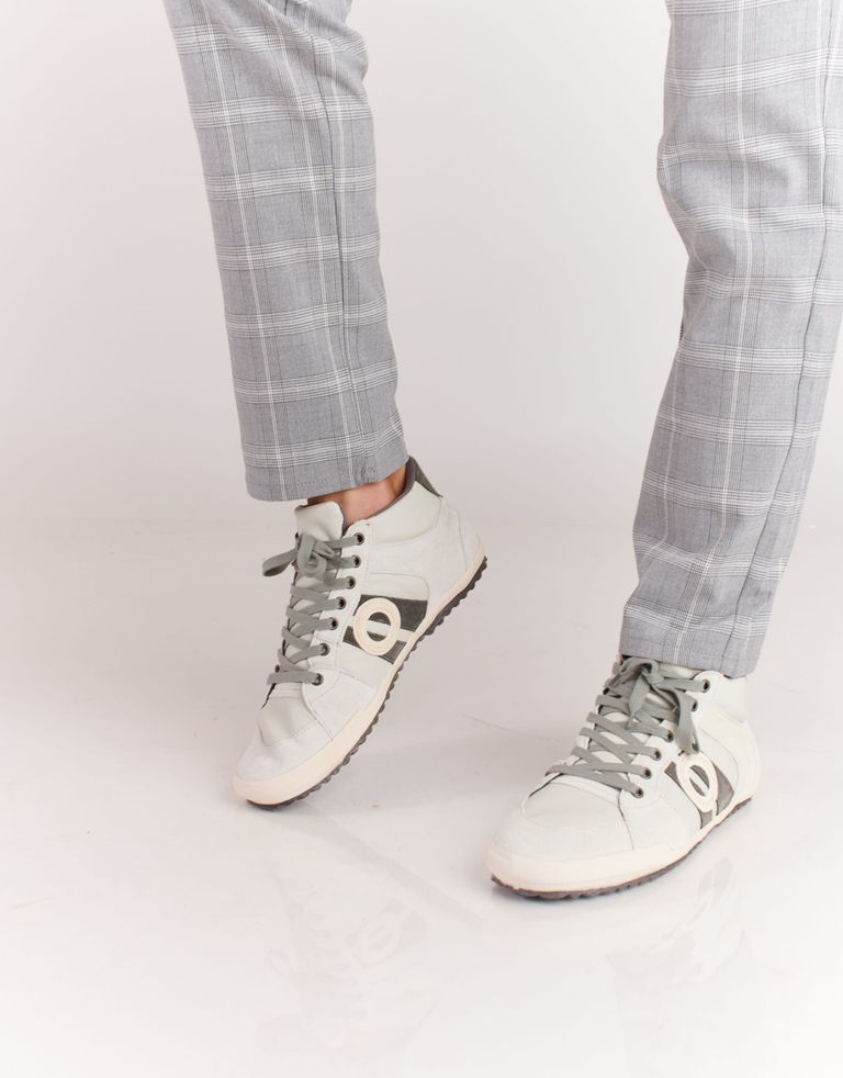 נעלי גברים - Aro - סניקרס גבוהות מעור IDO - לבן   אפור