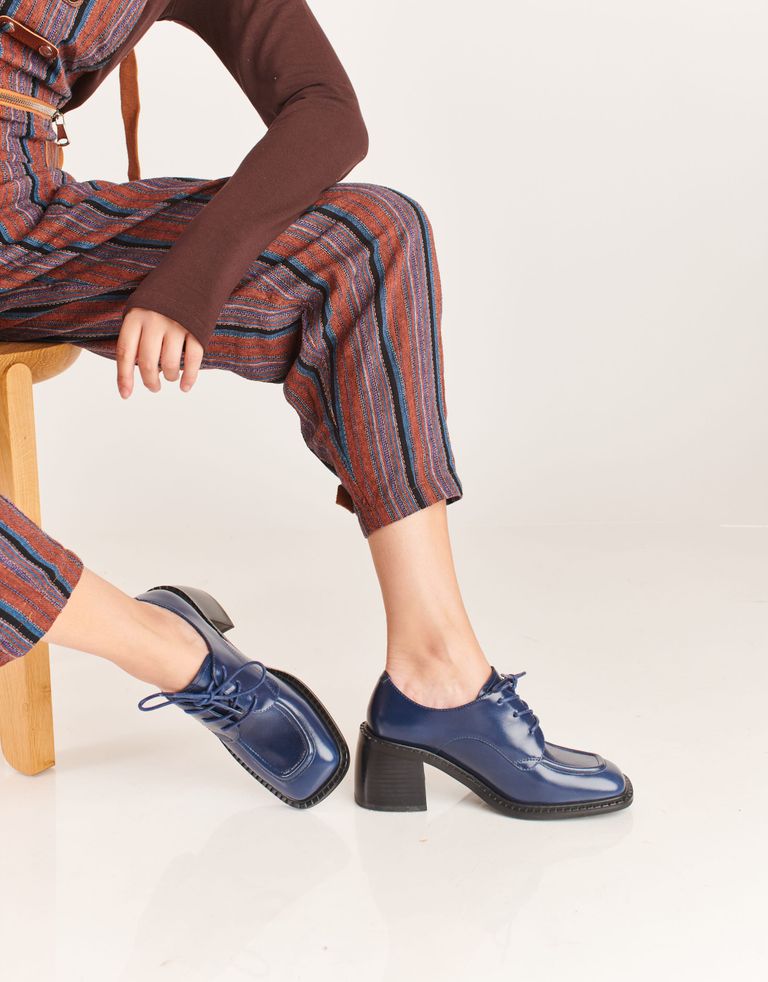 נעלי נשים - Jeffrey Campbell - נעלי עור עם עקב DEMITRI - כחול
