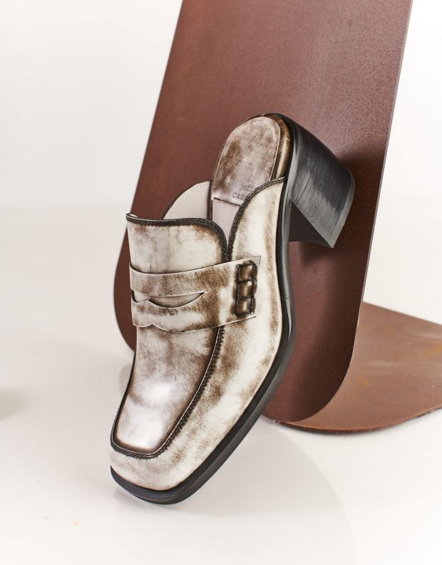נעלי נשים - Jeffrey Campbell - כפכפי מיולז ECOLE חלקים - לבן   שחור