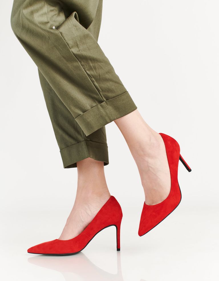 נעלי נשים - Jeffrey Campbell - נעלי סירה זמש NIKIA - אדום1