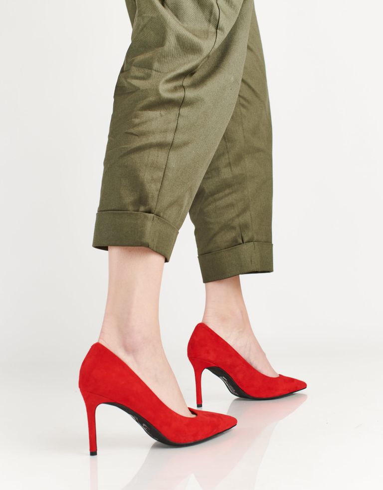 נעלי נשים - Jeffrey Campbell - נעלי סירה עם עקב NIKIA - אדום