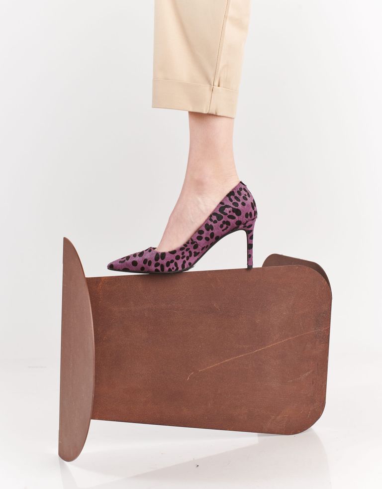נעלי נשים - Jeffrey Campbell - נעלי סירה NIKIA PRINT - סגול   שחור
