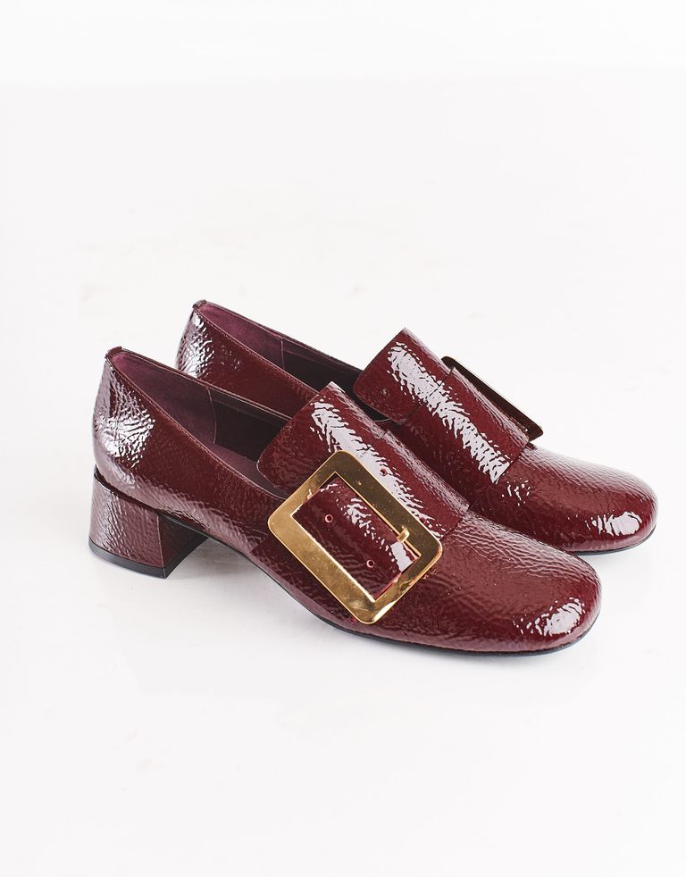נעלי נשים - Jeffrey Campbell - נעליי לק עם אבזם PROCTOR - בורדו3
