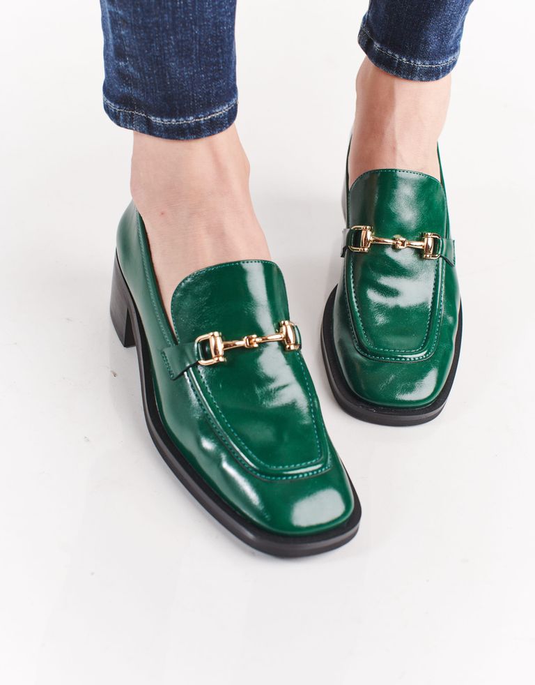 נעלי נשים - Jeffrey Campbell - מוקסינים עם עקב REID - ירוק