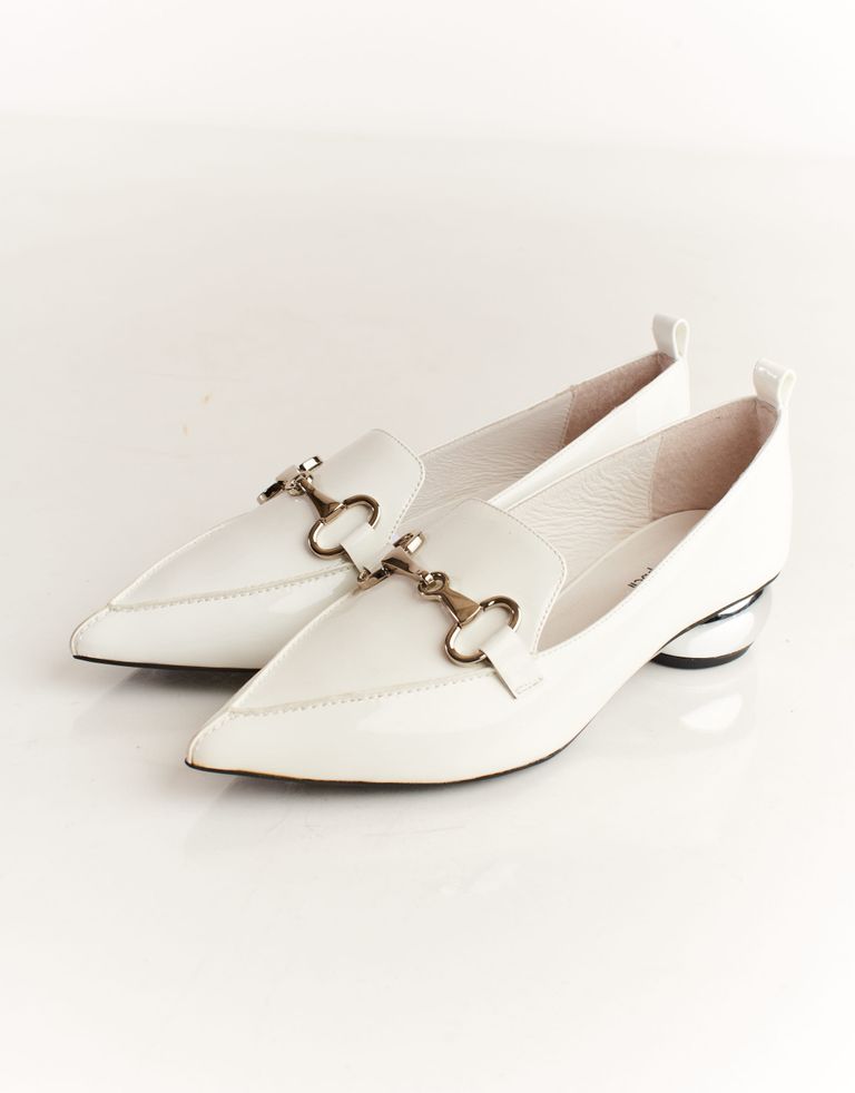 נעלי נשים - Jeffrey Campbell - נעלי סירה VIONA PATENT - לבן