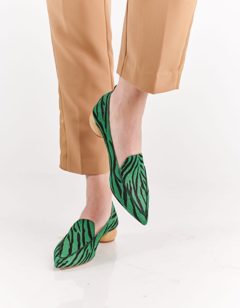 נעלי נשים - Jeffrey Campbell - נעלי סירה VIONA ZEBRA - ירוק